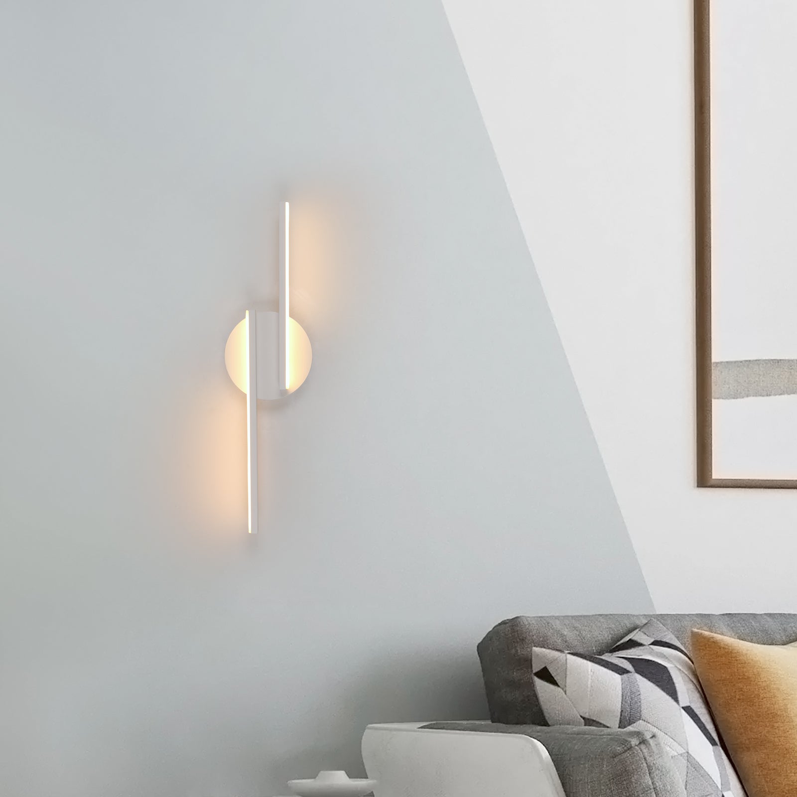 GOECO Applique murale LED Moderne 16 W pour Salon et Chambre à Coucher, Lampe Murale et de Chevet Intérieure, Lumière Blanche Chaude 3000K - 4