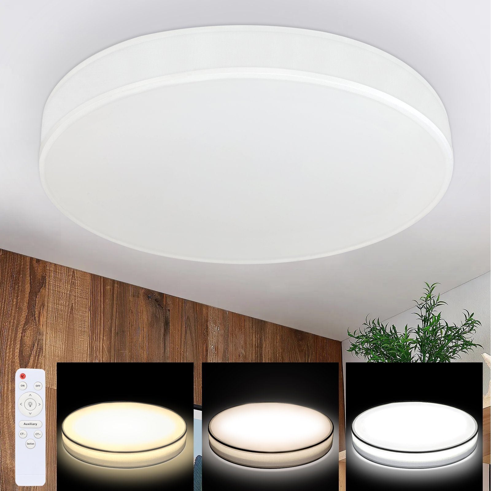 Plafonnier LED B.K.Licht Noir 38cm Avec étoiles – Pour Salon, Chambre, E27