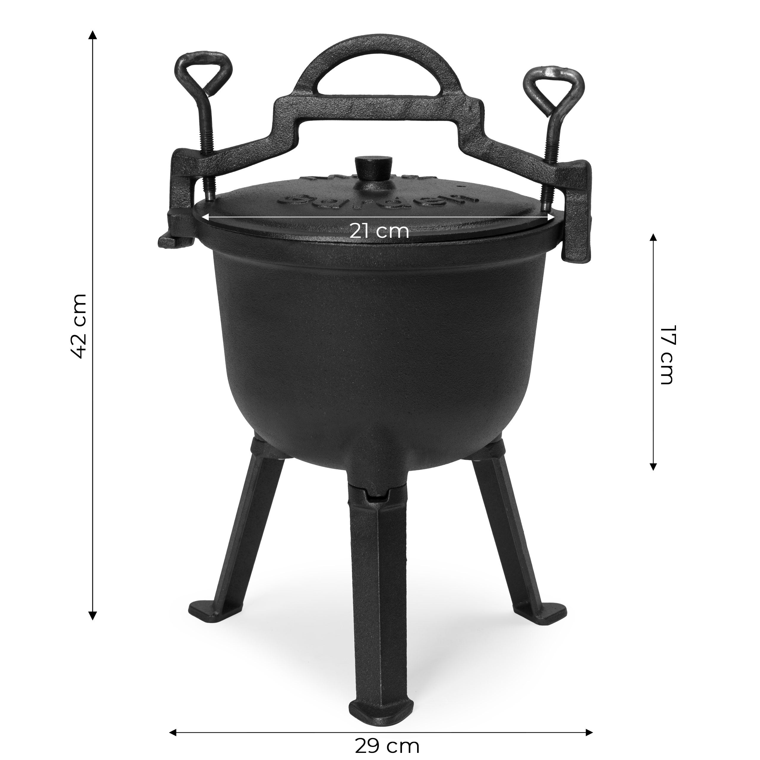 Kociołek żeliwny emaliowany 5L stojący garnek myśliwski ognisko grill MultiGarden - 8