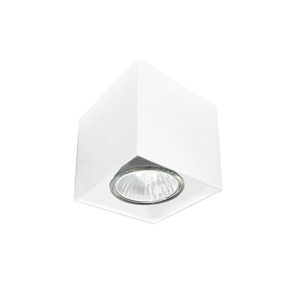 Reflektor sufitowy spot natynkowy Cage kwadratowy biały 1xGU10x10W wym: 7 x 7 x 7 cm metal Brosline