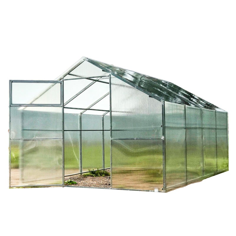 Szklarnia z poliwęglanu z dachem dwuspadowym 2,8x4m 20x40mm 6mm