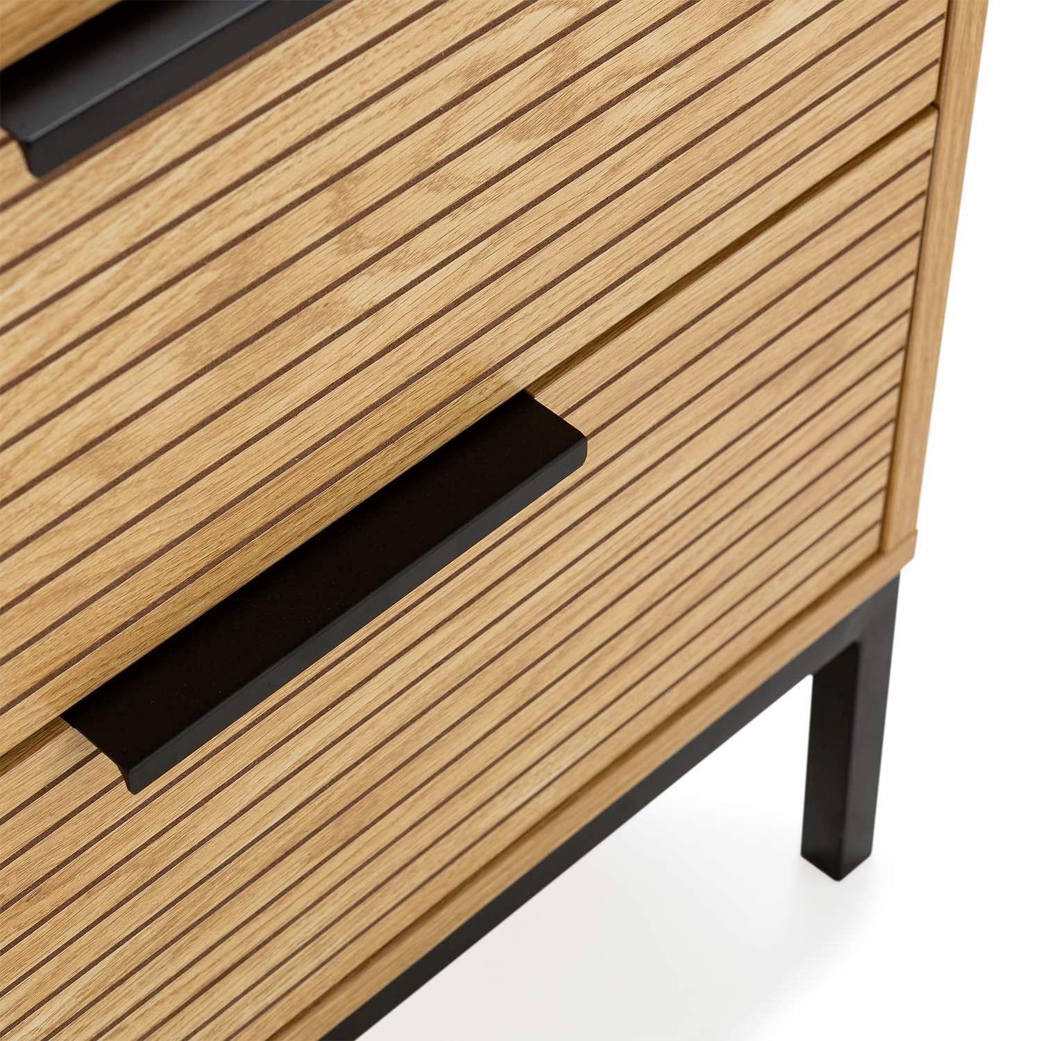 Mesita de noche Mónica 2 cajones color Roble - 6