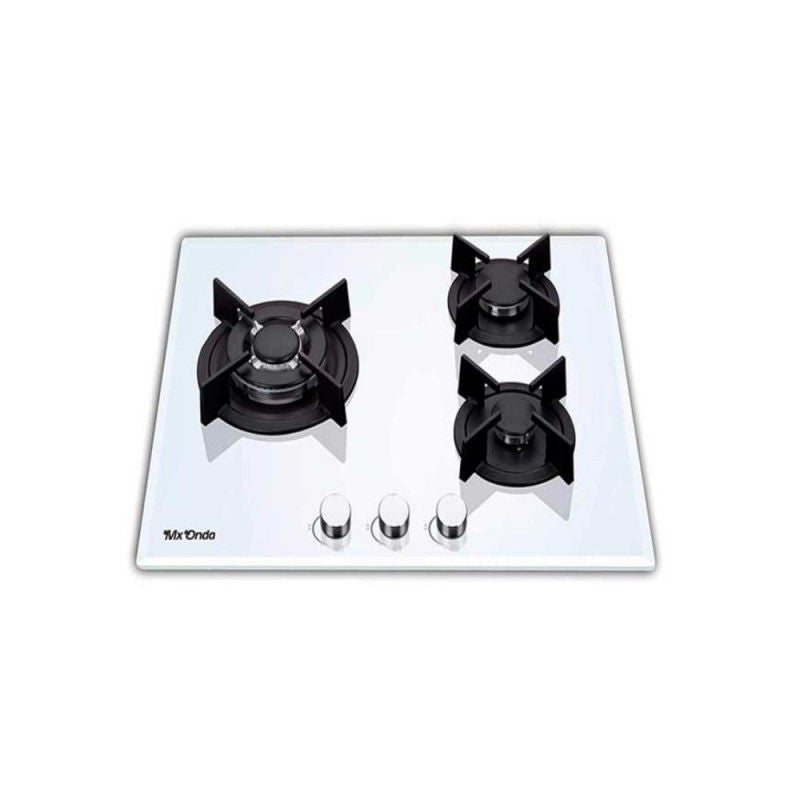 Placa de gas TEKA GZC 63310 XBB 3 zonas de cocción gas butano cristal negro con encendido integrado 60cm | Leroy Merlin