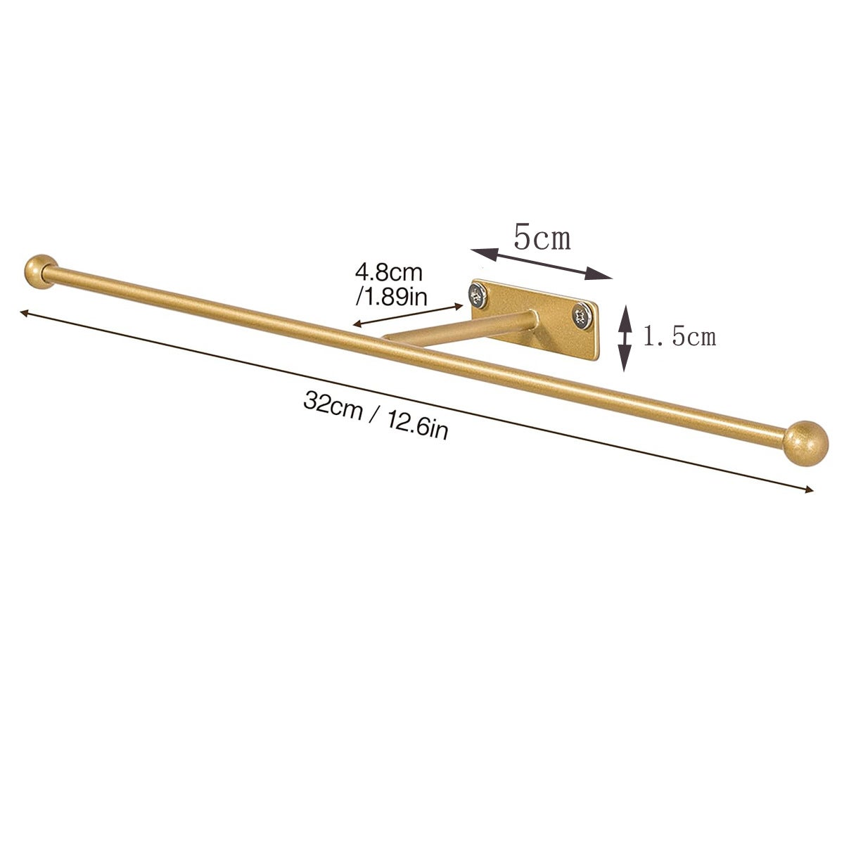 MINICLOSS Organisateur mural pour bijoux, présentoir doré pour lunettes, lot de 2 présentoirs muraux modernes pour salle de bain. - 2