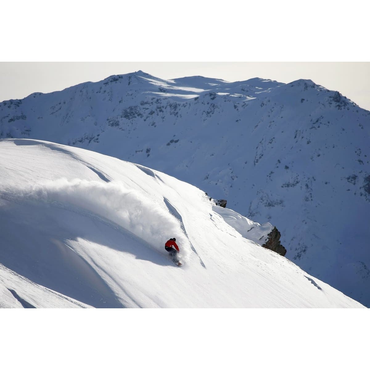 Tableau Toile Grand Format 100x70 Cm - Paysage Montagne Ski Hiver - Décoration Murale Moderne