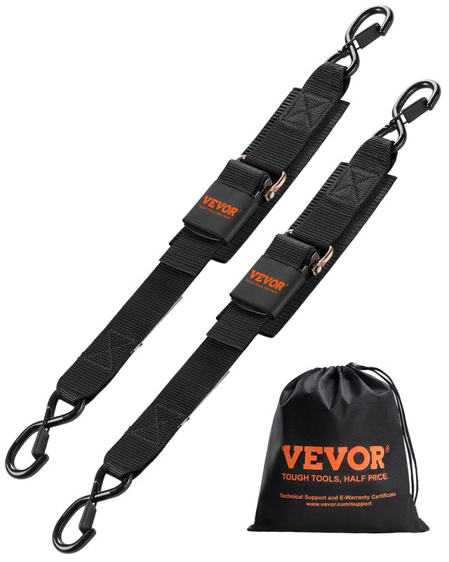 Cinghie a Cricchetto Retrattabili 2 po x 2 pi VEVOR, Ganci S Sicuri, Set di 2 Cinghie di Ancoraggio 1500 lb, per Rimorchi, Veicoli, Barche