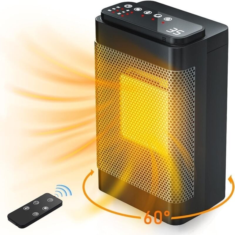 Dogrzewacz z termostatem cyfrowym, 3 tryby, 12-godzinny timer, zabezpieczenie przed przegrzaniem i przewróceniem