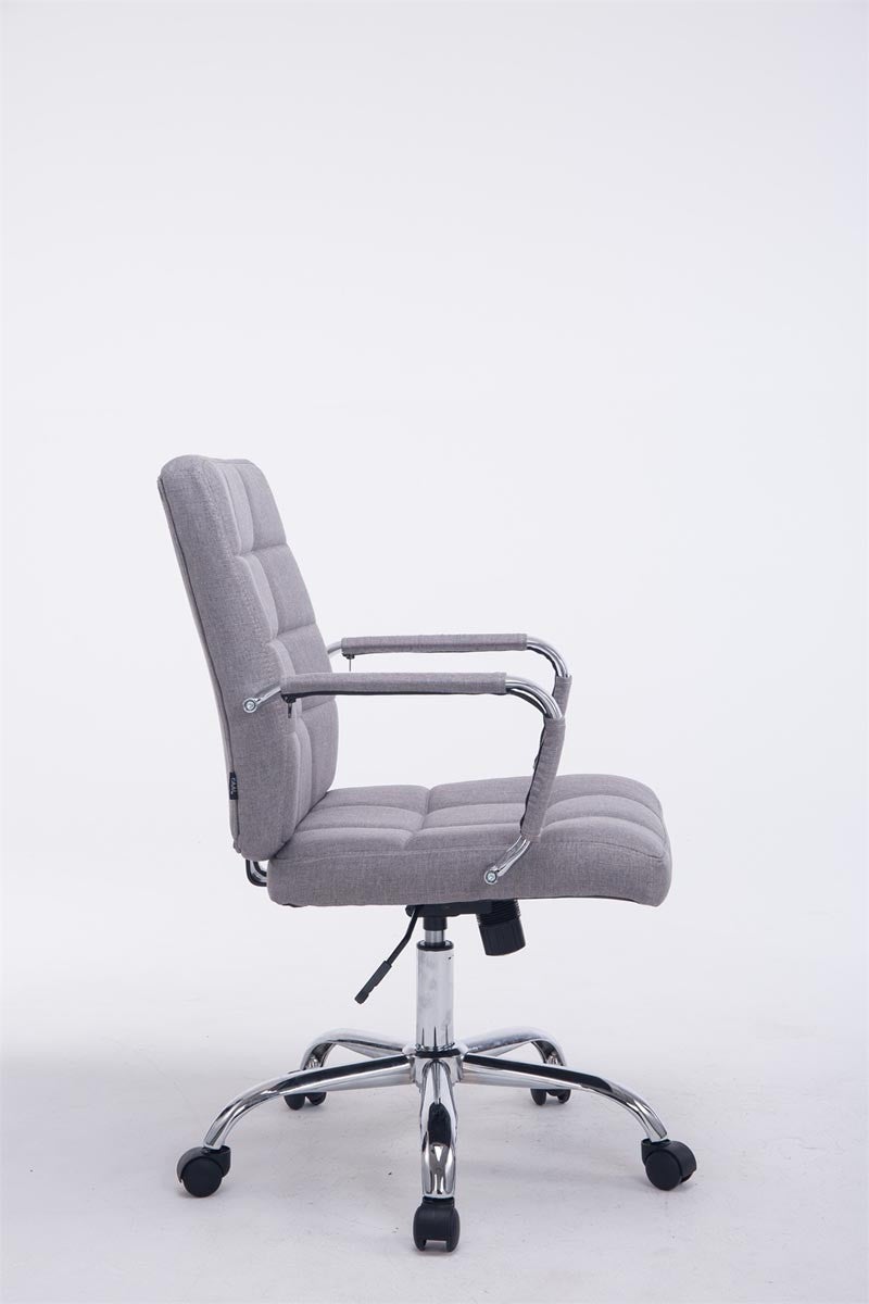Chaise fauteuil de bureau à roulettes en tissu gris hauteur réglable BUR10113 - 2