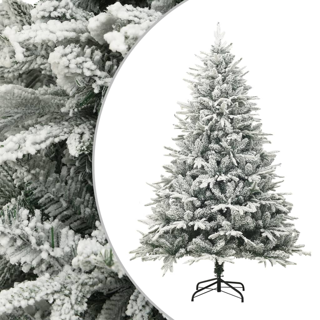 Árvore de Natal | Árvore de festas artificial com neve 150 cm PVC e PE verde CFW713626 - 2