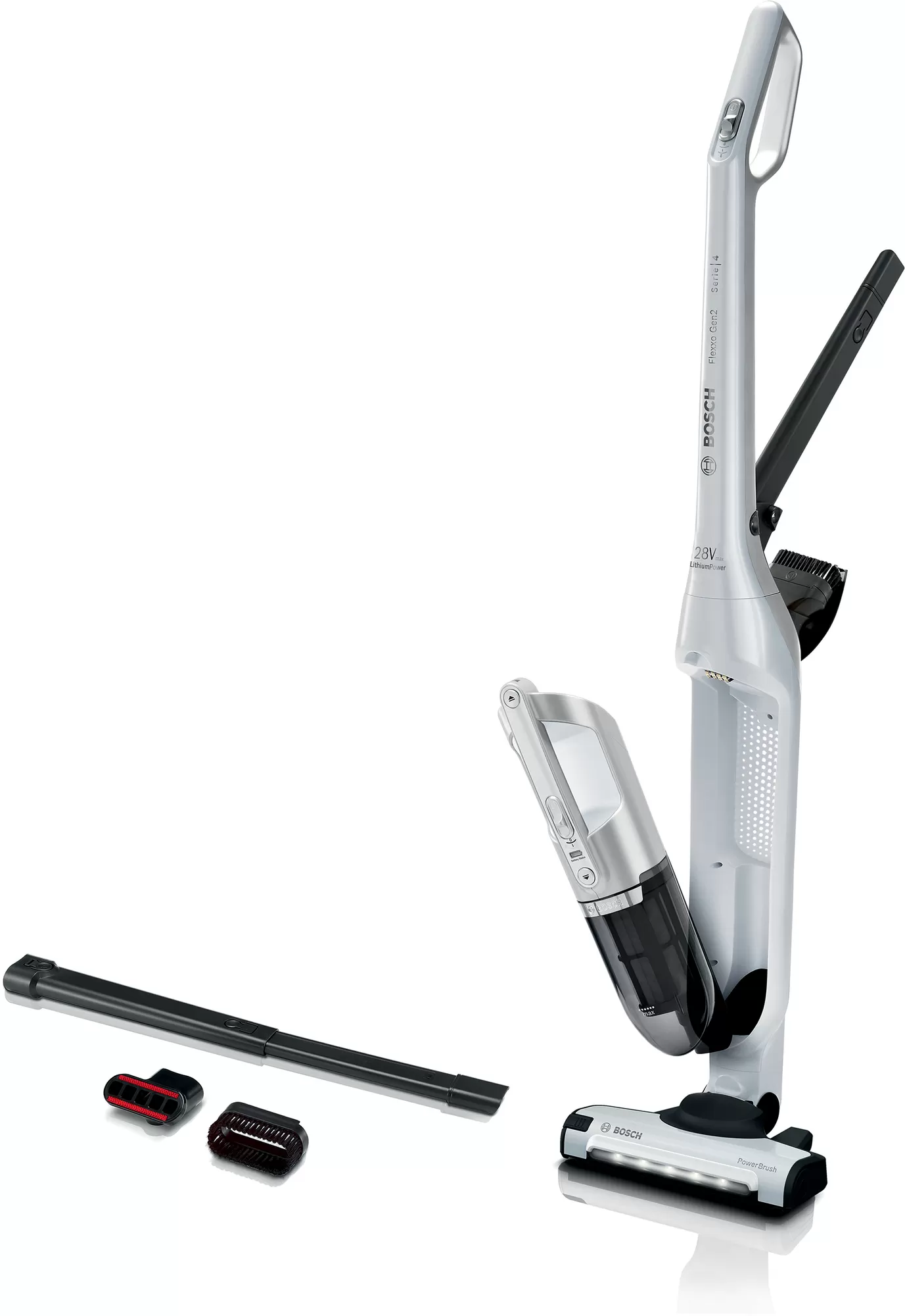 Bosch Blanco Aspirador Multifunción Bbh3all28 Inalámbrico 2 En 1 Y Flexxo 2 Velocidades Metalizado - Imagen 2