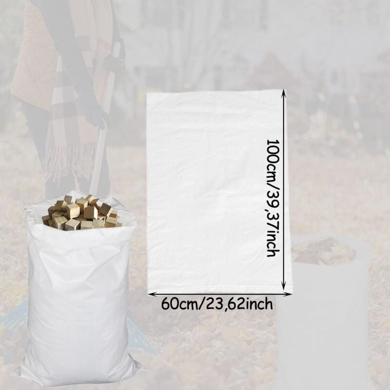 Sac à déchets Sac à Gravats,Sac Jardinage Dechets,15 Pièces Sac de Chantier,Sac Gravats Chantier Sac Dechets pour Gravat Chantier 60x100 cm - 3
