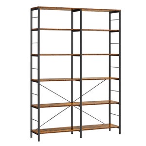 HOMCOM Mobile Libreria Design Industriale Con Ripiani E Armadietto In Legno E Metallo Marrone Rustico E Nero 81x40x160cm 89151044