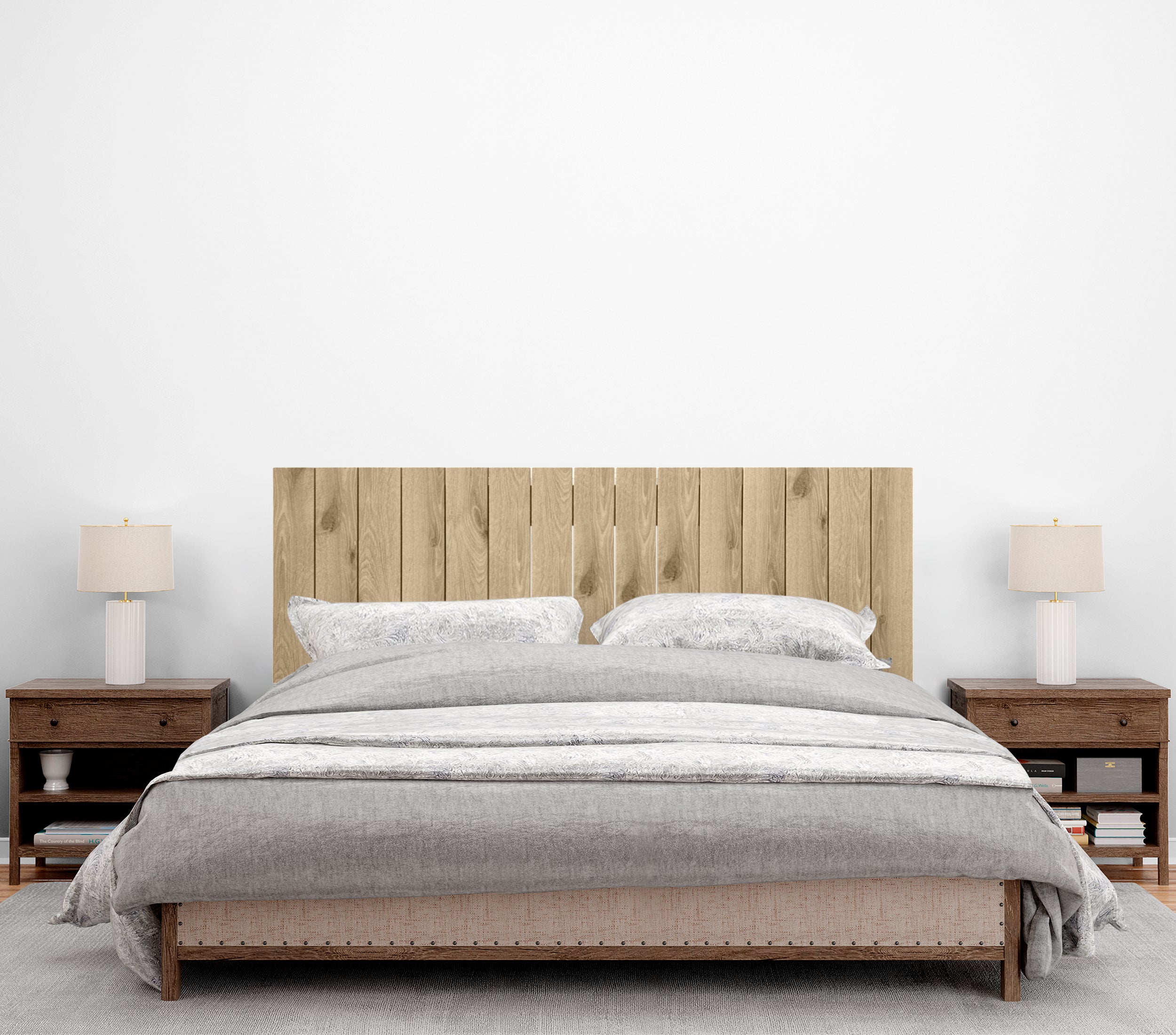 DHOME Tête de lit en bois recyclé MDF Vertical Pallet Style 150x46 Lits 150 - Bois Cambrien - 5