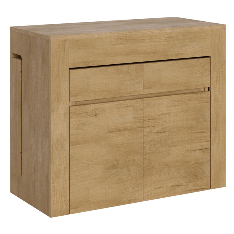 Rozkładany stół konsolowy 90x42/302 cm Evolve Quercia Natura z dolną i górną ławką