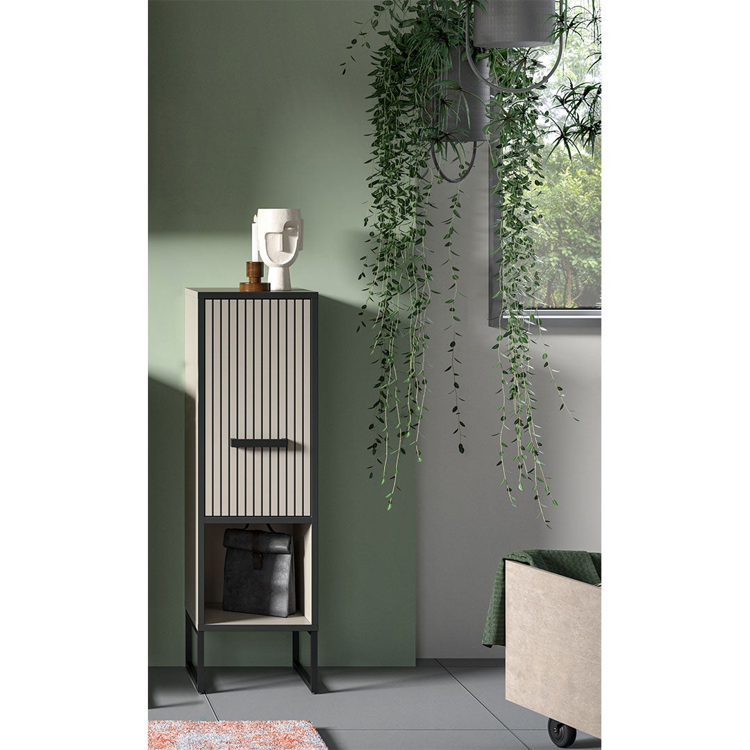 Bagno szafka łazienkowa 1 drzwi, 1 wnęka jasnoszary, kremowy. - 6