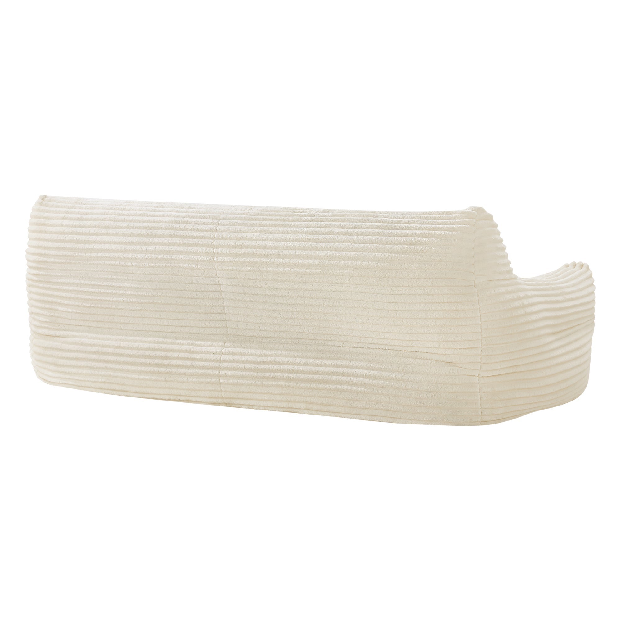 CHITA Canapé 2 places compressé avec couverture et coussins,en laine,Blanc cassé - 8