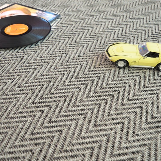 Moquette Tissé plat - Java Chevron - Silver - Rouleau de 4m x 6m - 3