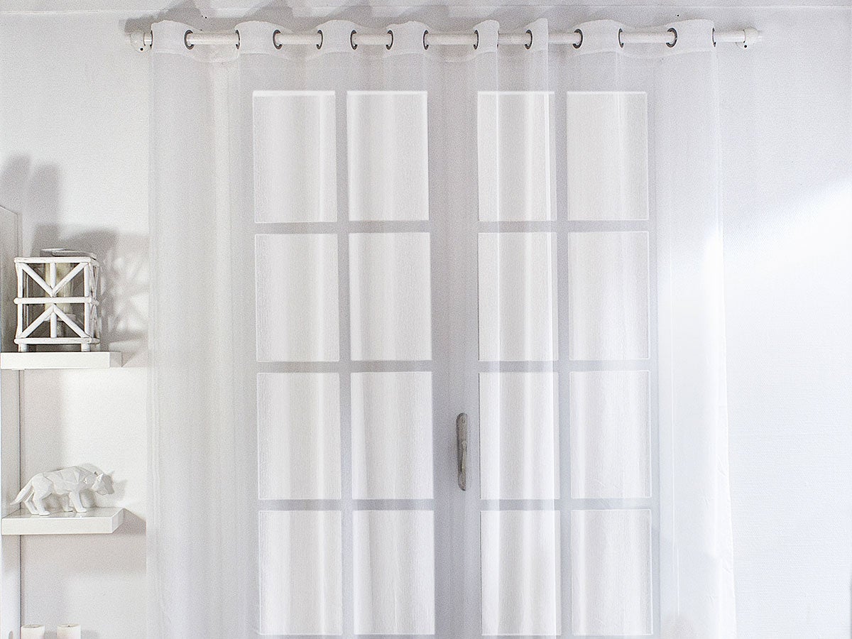 Voilage Sablé grande largeur Blanc 300 x 240 cm - Enjoy Home | Leroy Merlin