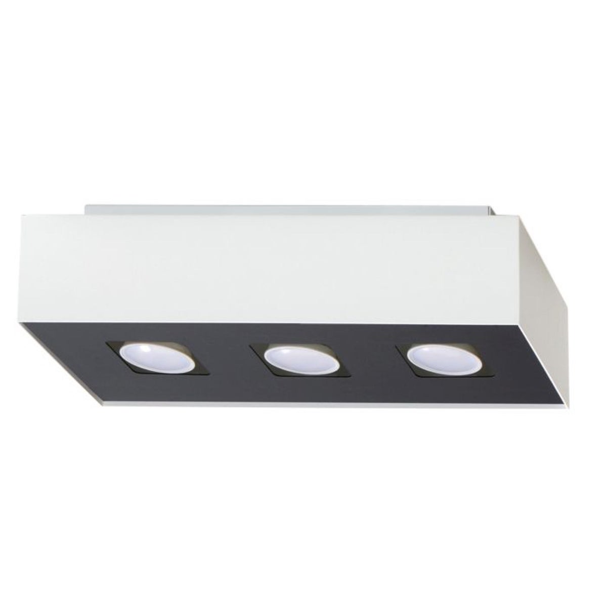 Reflektor sufitowy spot natynkowy Mono prostokątny czarno-biały 3xGU10x40W wym: 34 x 14 cm metal Sollux Lighting
