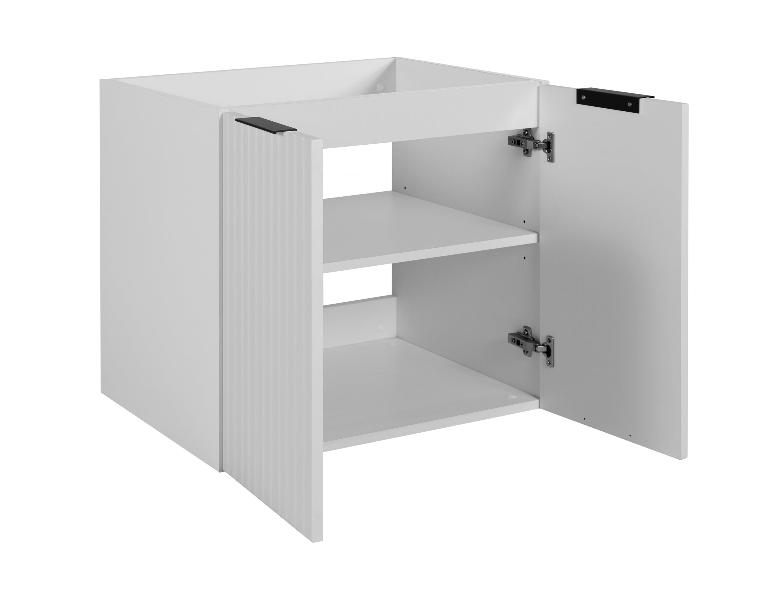 Zestaw łazienkowy FLOW 100 cm biały z regałami ryflowany front - 5