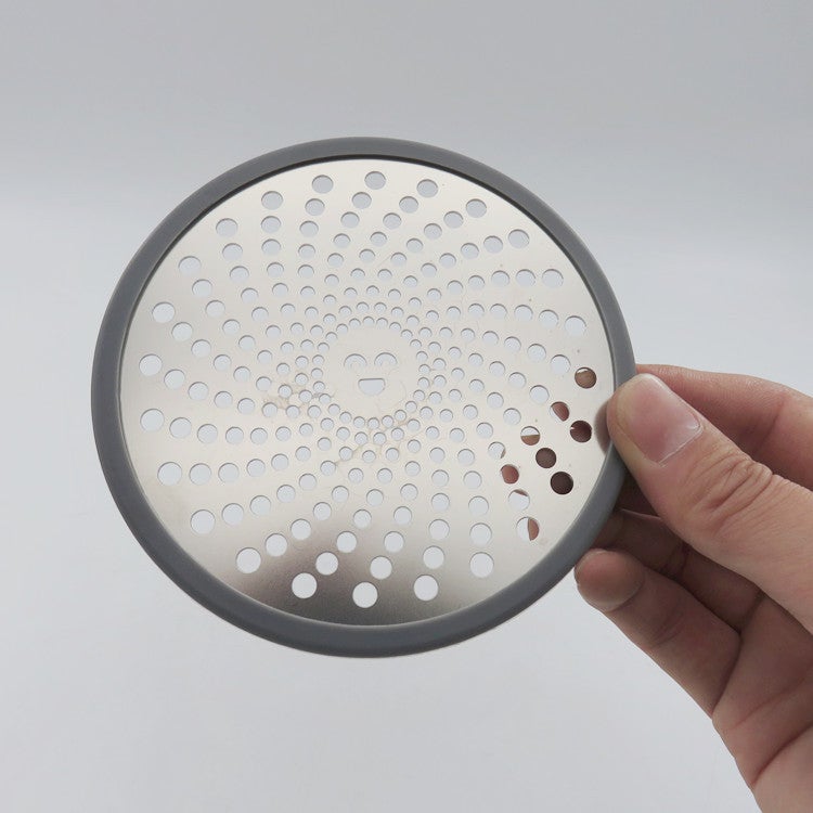 Bouchon De Vidange De Douche Attrape-Cheveux En Acier Inoxydable - Cadre Silicone Antidérapant, Facile à Nettoyer