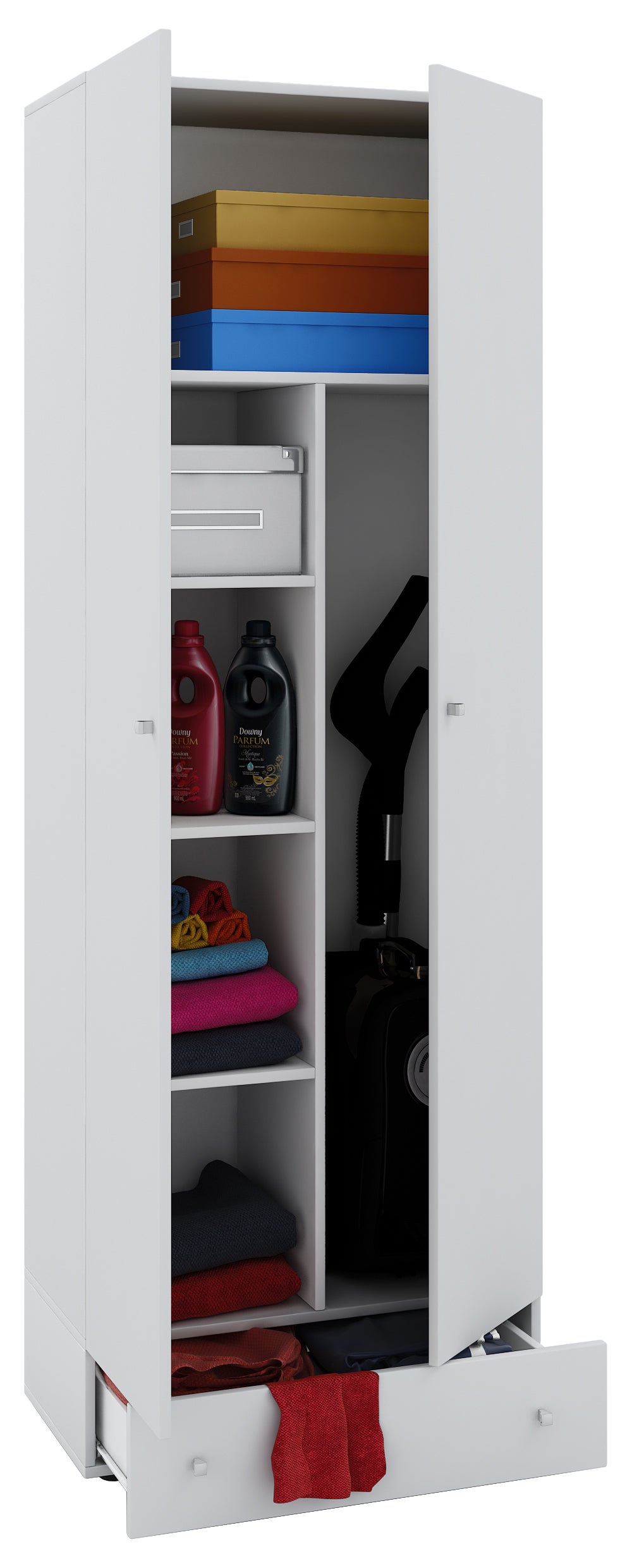 Armoire à Balais Sightlife 70x30x168 Cm – Placard Nettoyage Métal Polyvalent Cuisine Garage Balcon