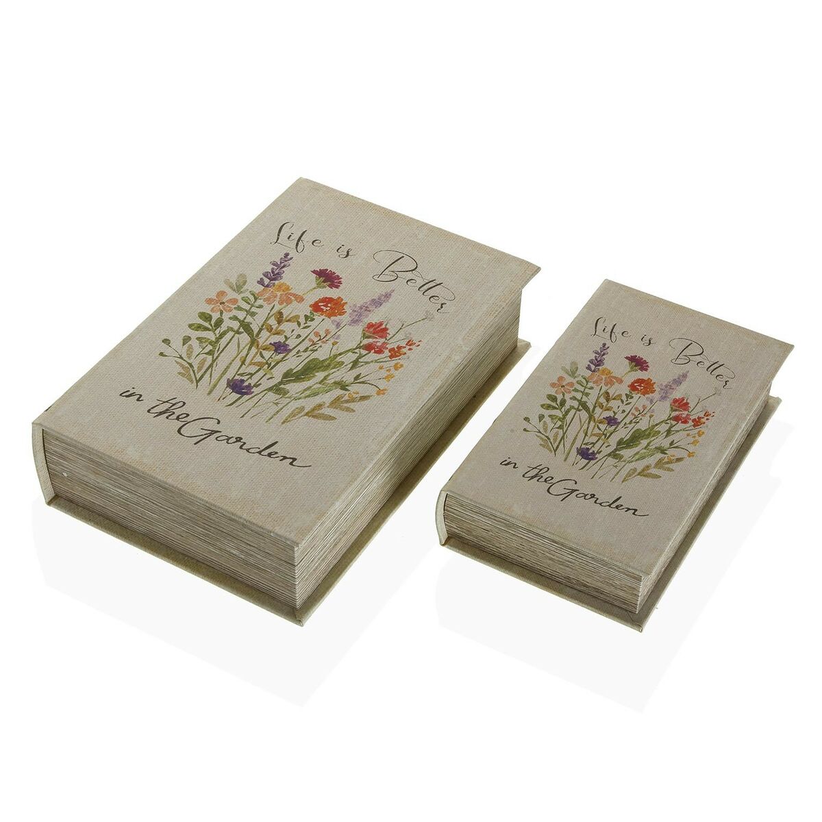 Scatola Decorativa Versa Botany Libro Tela Legno MDF 7 x 27 x 18 cm | Leroy Merlin