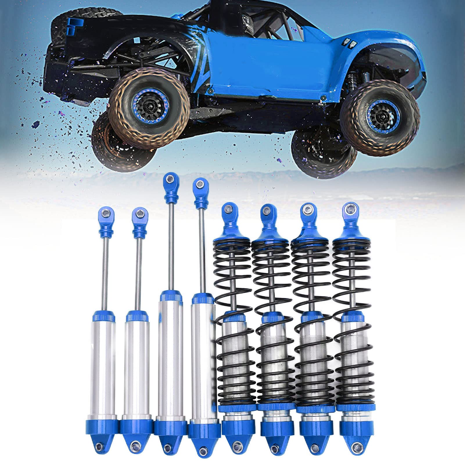 Set di ammortizzatori RC Ammortizzatore anteriore e posteriore in lega di alluminio per TRAXXAS UDR (blu scuro) - 3