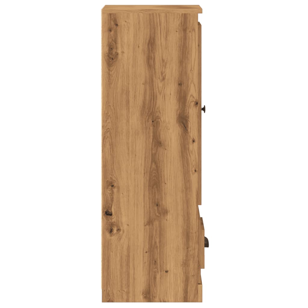 Credenza alta artigianale in rovere 36x35,5x103,5 cm in MDF - 6