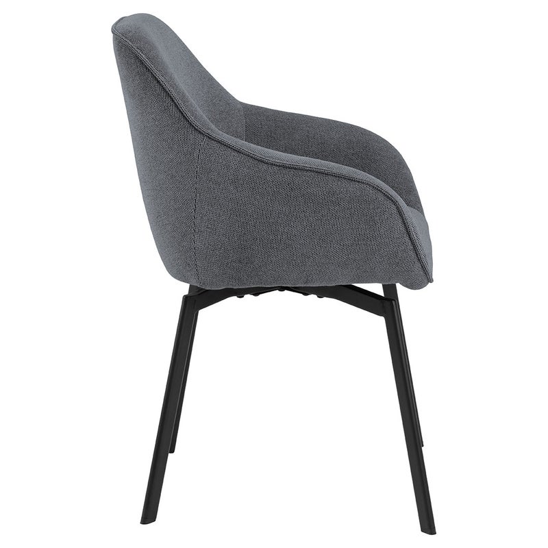 Clara krzesło stołowe z podłokietnikami tkanina szara.