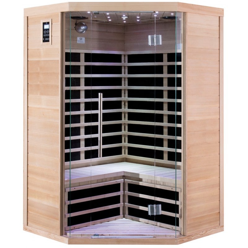 SNÖ Sauna infrarouge d'angle 3 places 2180W Hemlock 9 panneaux carbone - 3