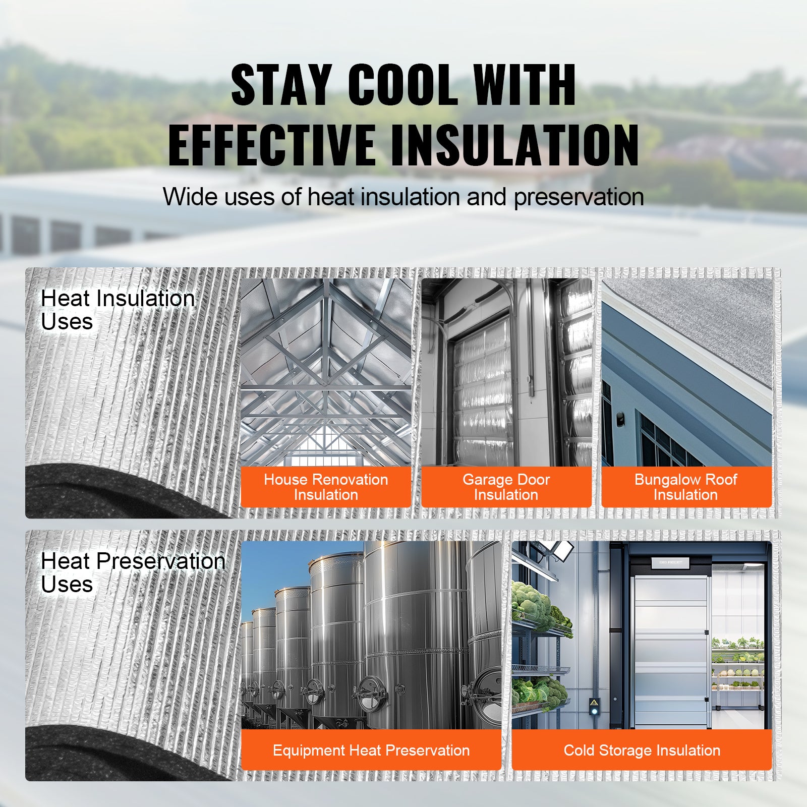 Rolo de isolamento reflector,VEVOR 10,3 mm 40