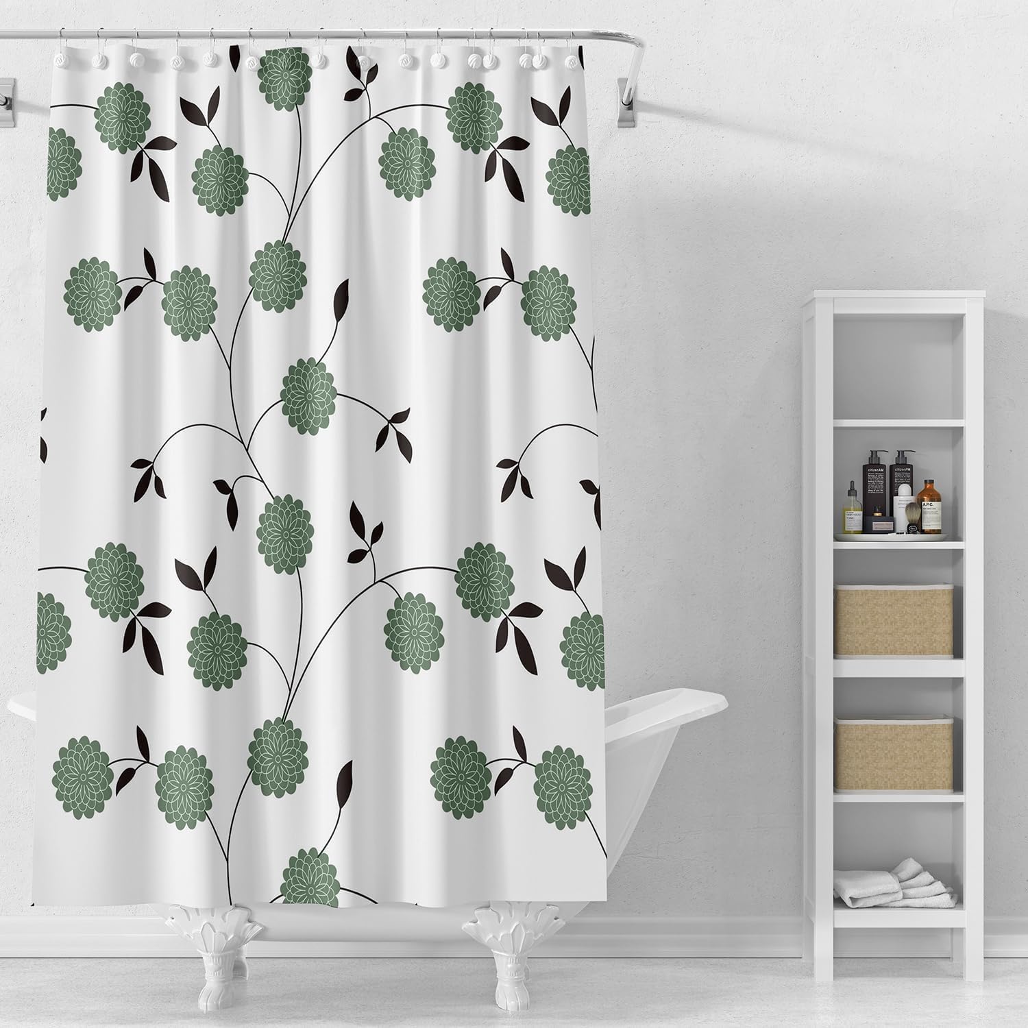 Tenda Doccia Vasca Bagno 180 X 200 Cm In Peva Fantasia Foglie Impermeabile 59807 In Italia 70709479