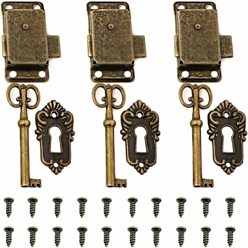 Serrure Ancienne S4.2 Pour Meuble Ou Tiroir - Avec Clé - Acier Inoxydable - Occasion