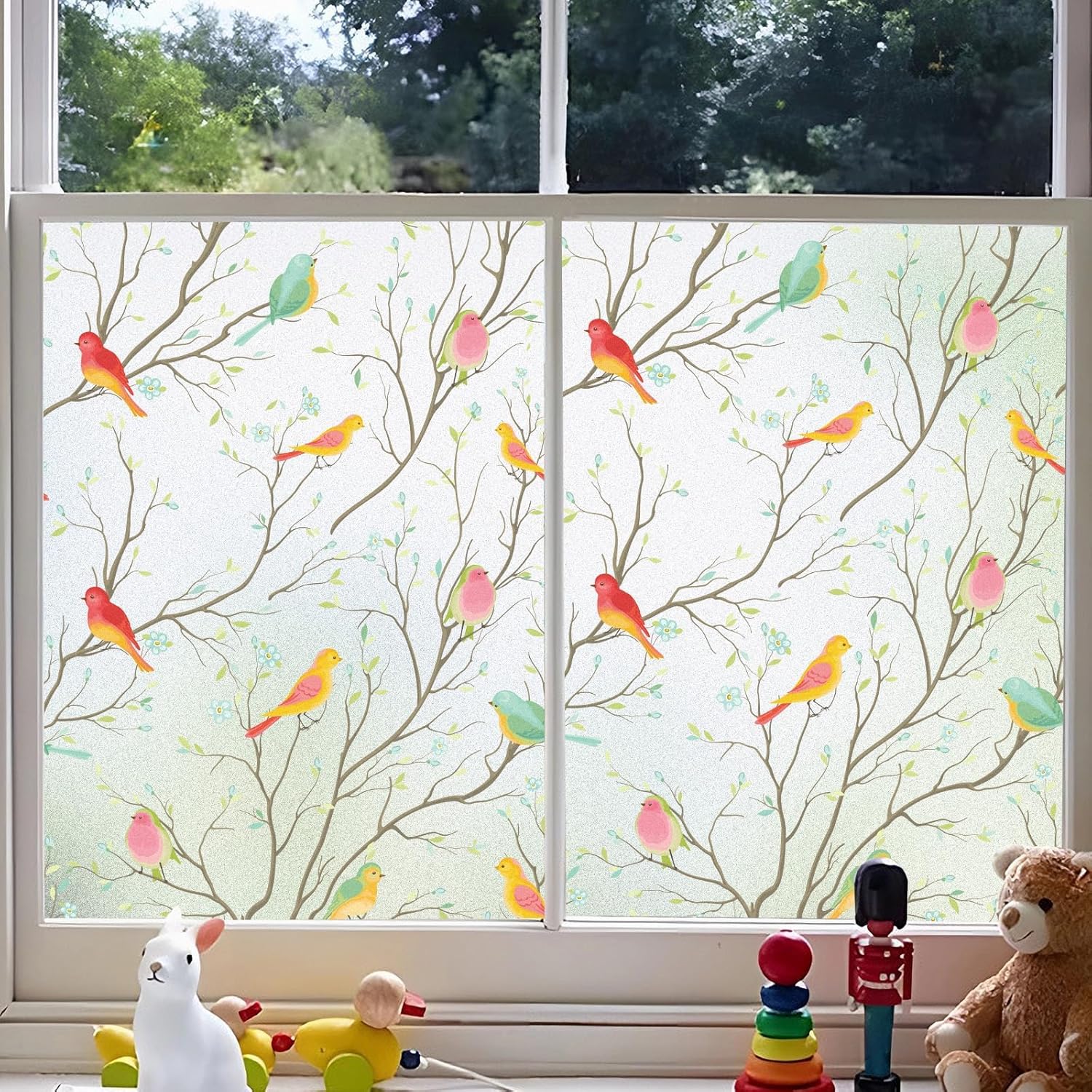 Pellicola elettrostatica per finestre (60 x 400 cm), opaca, antiriflesso, privacy, anti-UV, satinata, per ufficio, casa e camera da letto. - 5