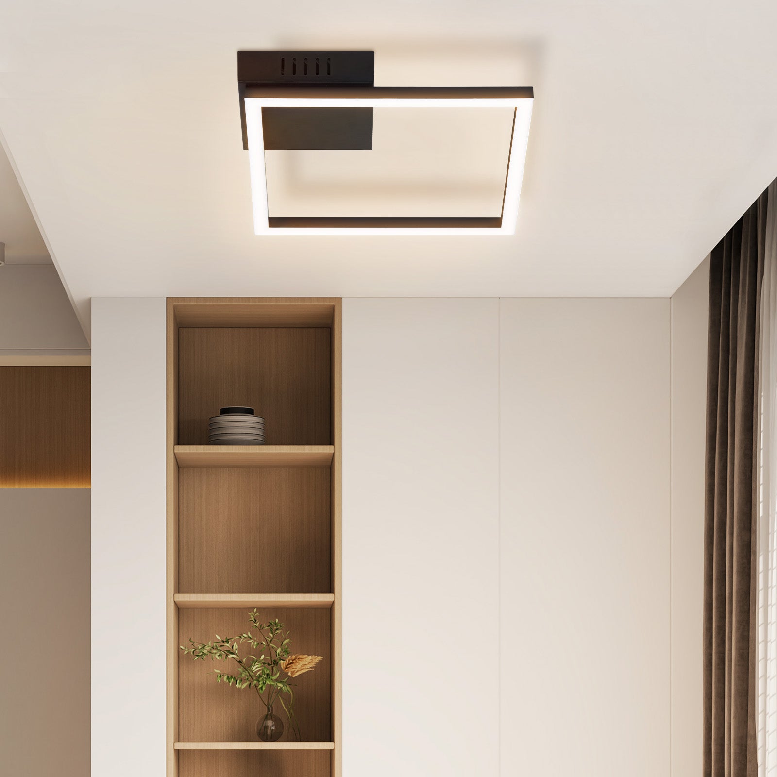 NETTLIFE Lampa sufitowa LED do kuchni, lampa sufitowa o ciepłej bieli, czarnym, nowoczesnym designie 3000K 12W - 2