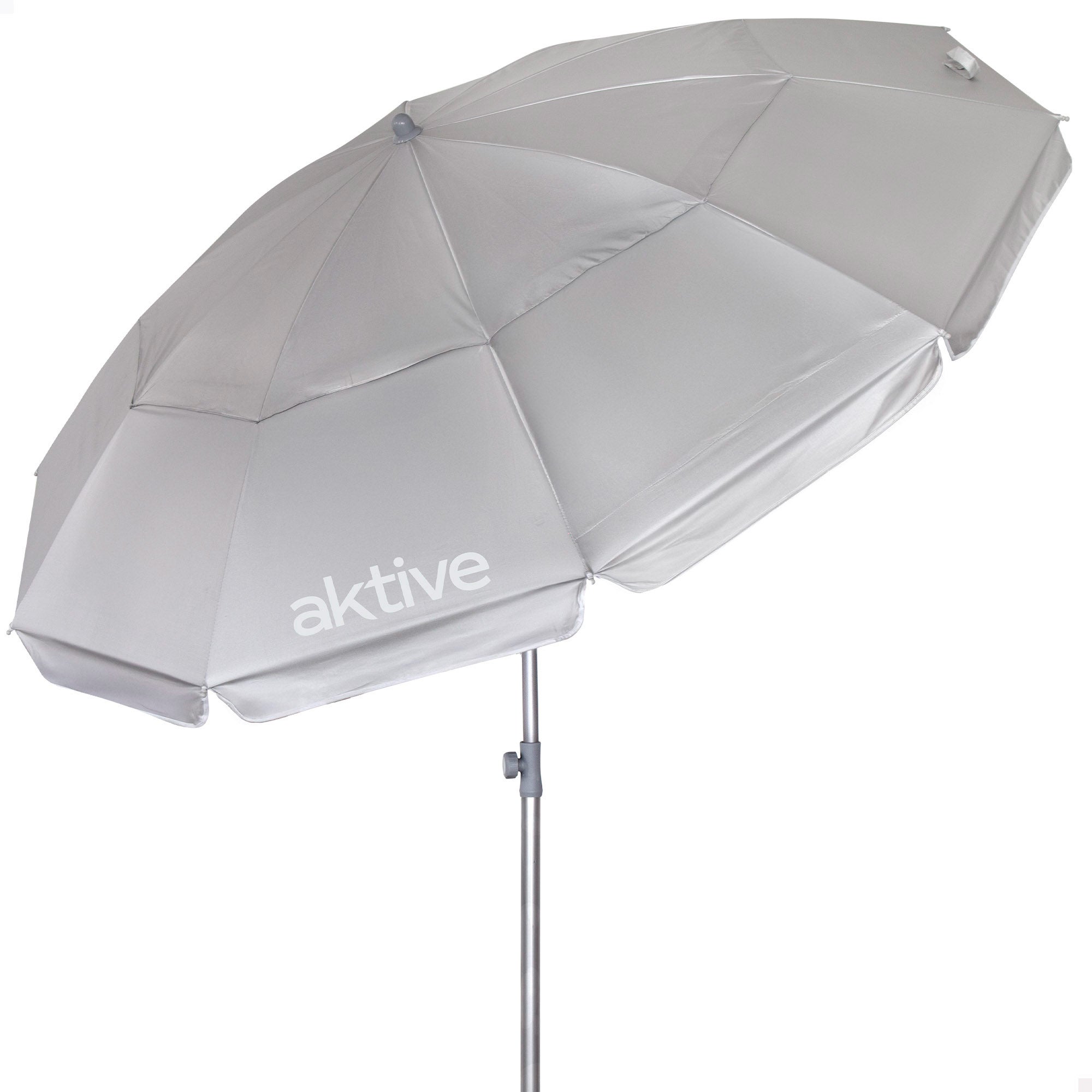 Aktive sombrilla de playa 10 varillas 220 cm gris inclinable uv50