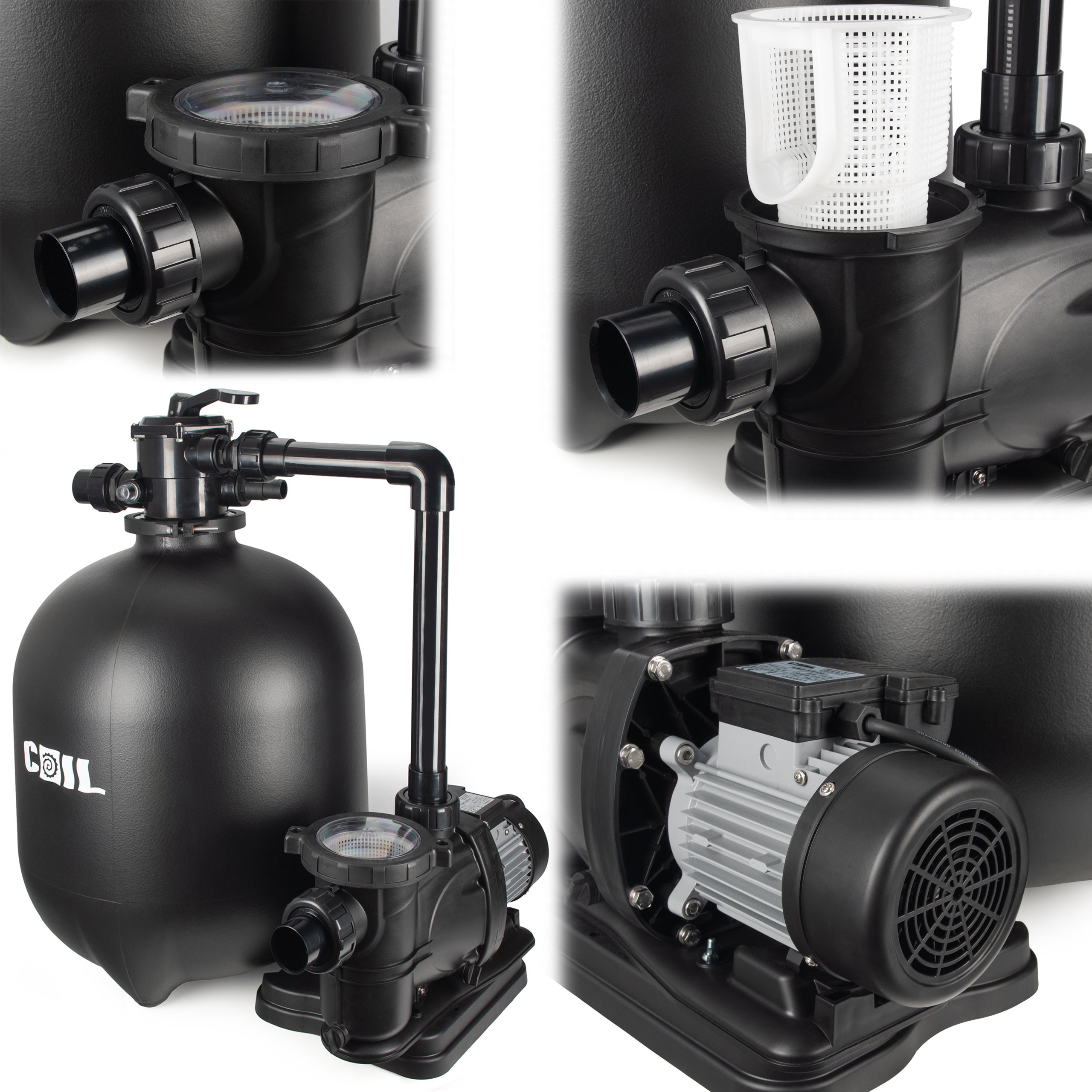 COIL Pompa piaskowa do basenu 800W. wydajność 19000l/h samozasysająca zbiornik 125l