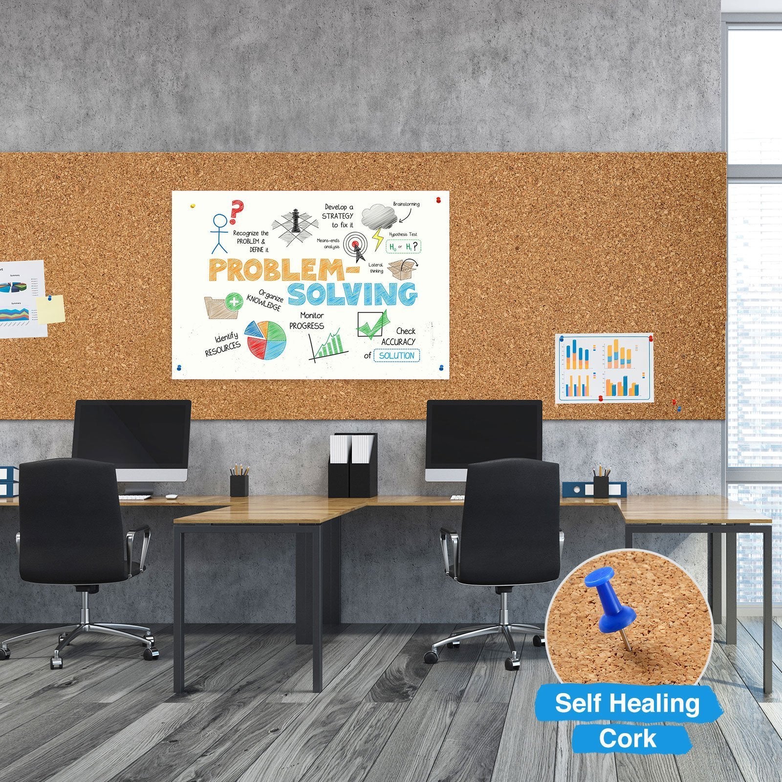 Plancha de corcho - corcho natural de alta calidad, cortado a medida, Th = 5 mm, 100 x 50 cm - 2