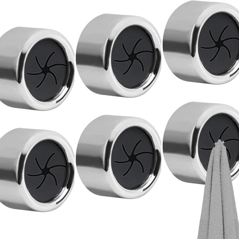 Samoprzylepne klipsy do ręczników, uchwyt na ręczniki, stojak na ściereczki, wzór spiralny (srebrny, 6 sztuk)