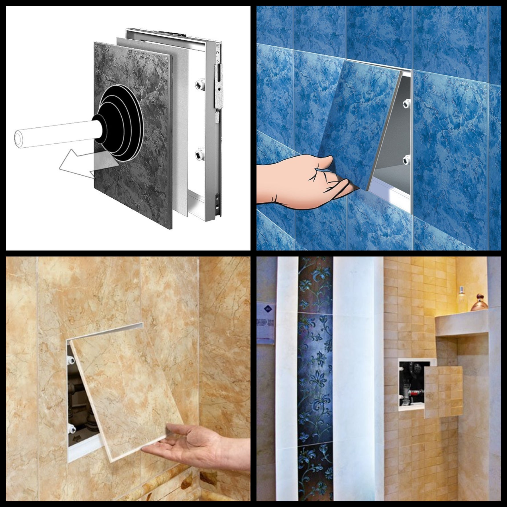 200x200mm Magnettic Painel de acesso à moldura de aço Inspeção de parede de máscara de parede - 2
