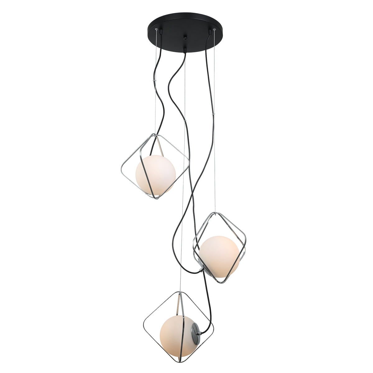 Lampa wisząca Canto chromowana czarna-biała 3 x E27 x 40W wym:120x52x52cm Italux