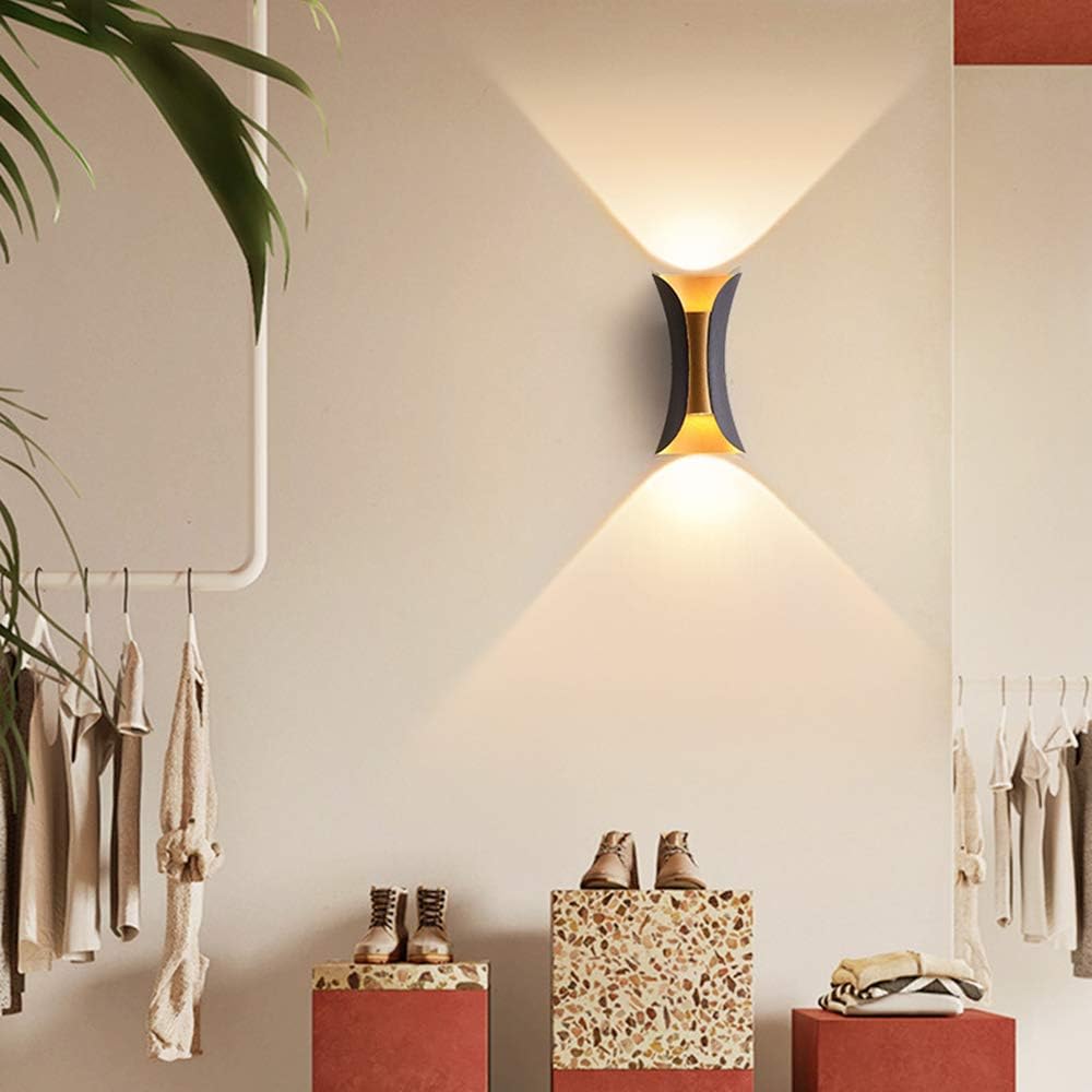 Nowoczesna lampa ścienna 12W, ciepłe białe światło 3000K, oświetlenie góra-dół, odpowiednia do sypialni, przedpokoju, salonu, na zewnątrz - 4