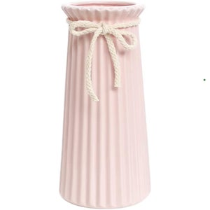 Vaso In Ceramica Bianco Per Fiori E Pampas - Moderno Centrotavola Decorativo Da Interno, Design Boho Scandinavo Per Soggiorno E Ufficio, 18cm