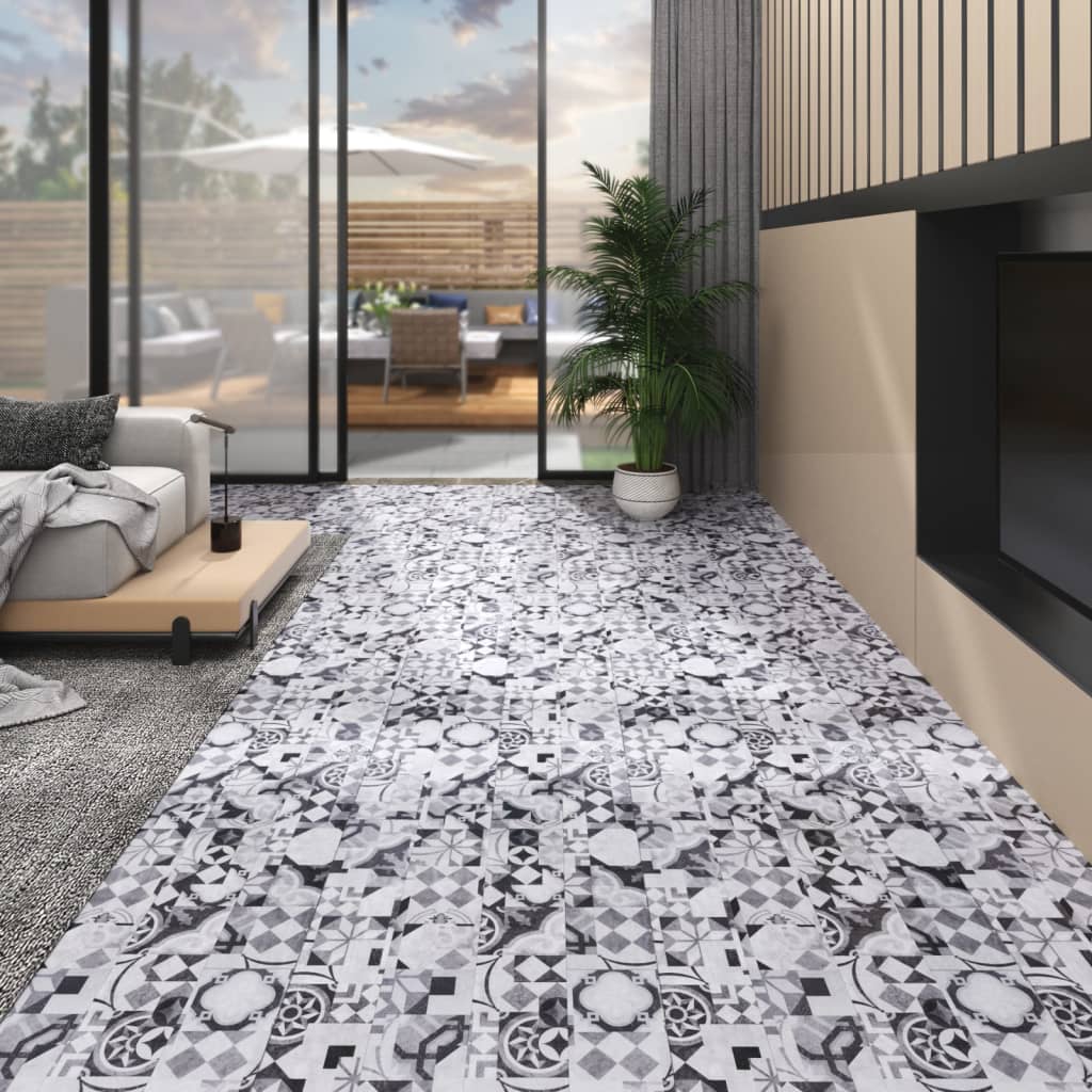 Lamas de suelo de pvc 4,46 m² 3 mm autoadhesivas gris patrón vidaxl