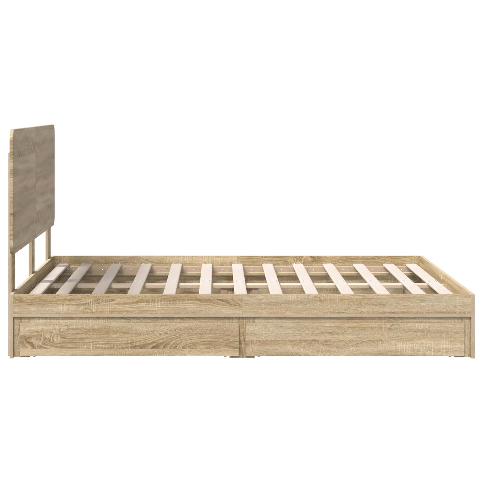 Lit de rangement chêne 140 x 200 cm panneau de bois - 9