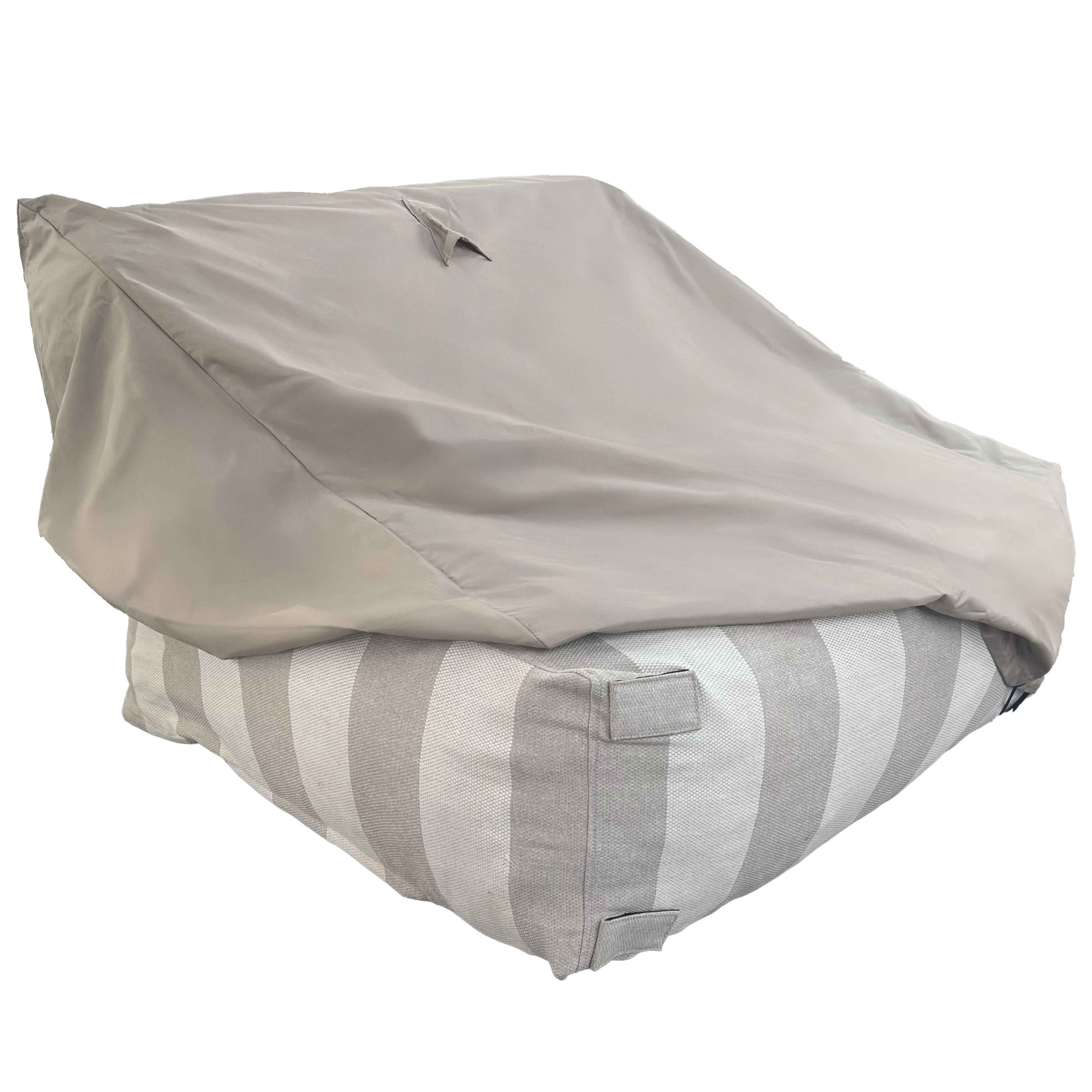 Housse de fauteuil pour salon de jardin modulable beige, Mixi - Oviala - 3
