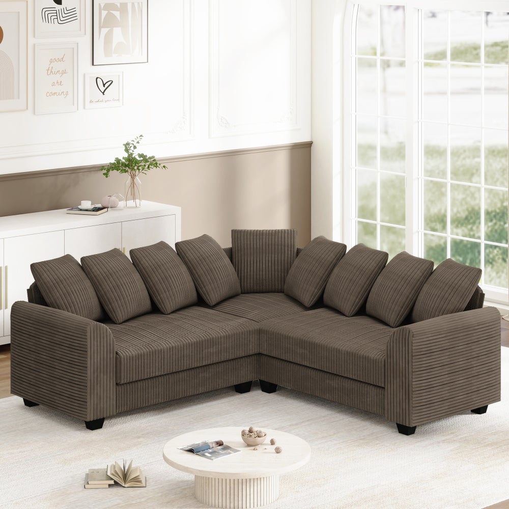 Ecksofa, L-Form, modular, mit Lendenkissen