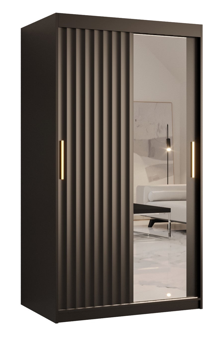 Szafa przesuwna garderoba RIFLO WAVE 2 100 x 62 x 200 cm Czarny - Abiks Meble