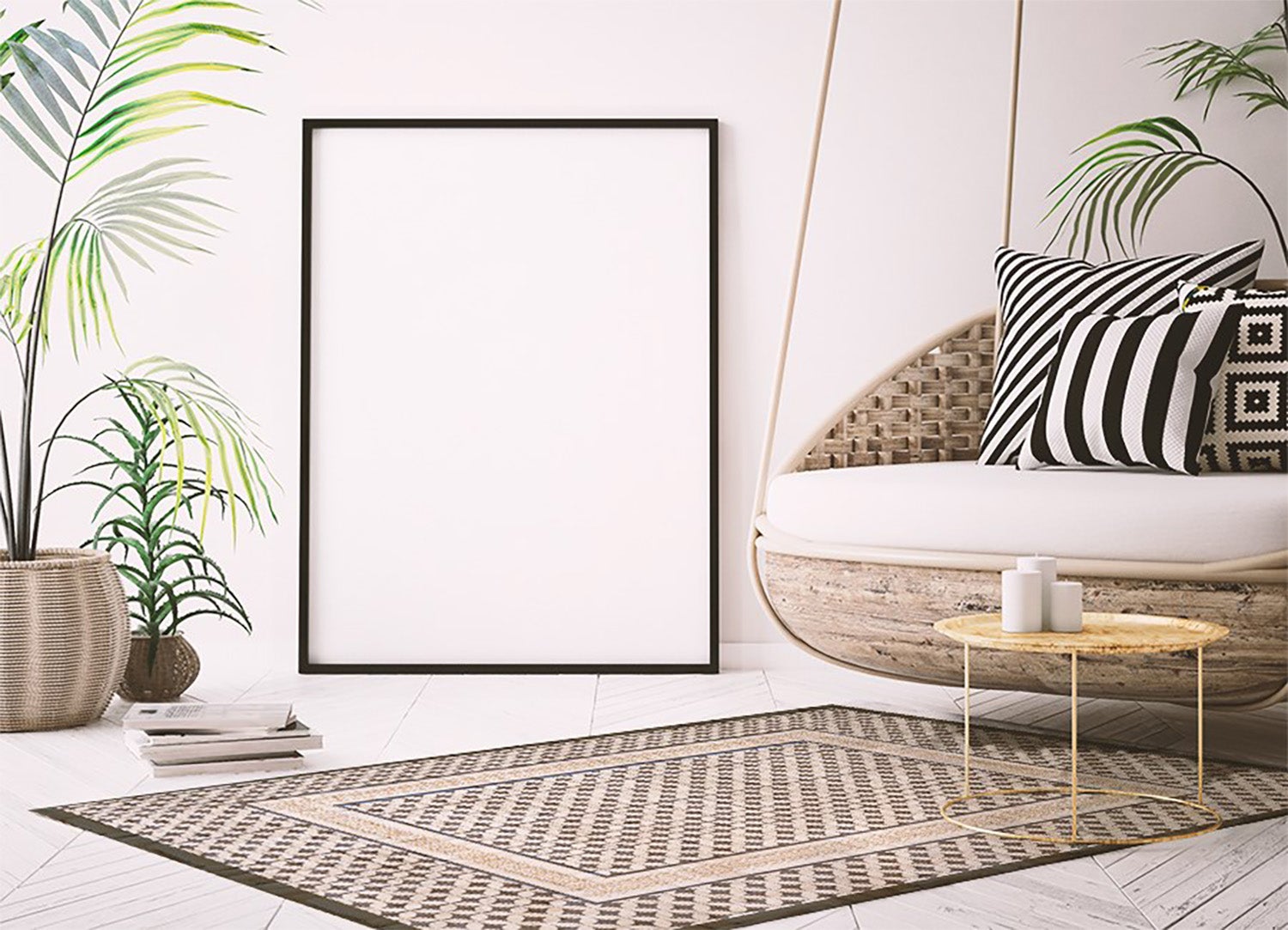 Dywan winylowy do salonu geometryczny warkocz, mata winylowa ozdobna idealna do wnętrz nowoczesnych 60x90 cm – Tulup - 4